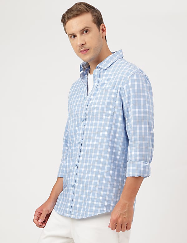 Pure Cotton Spread Collar Shirt