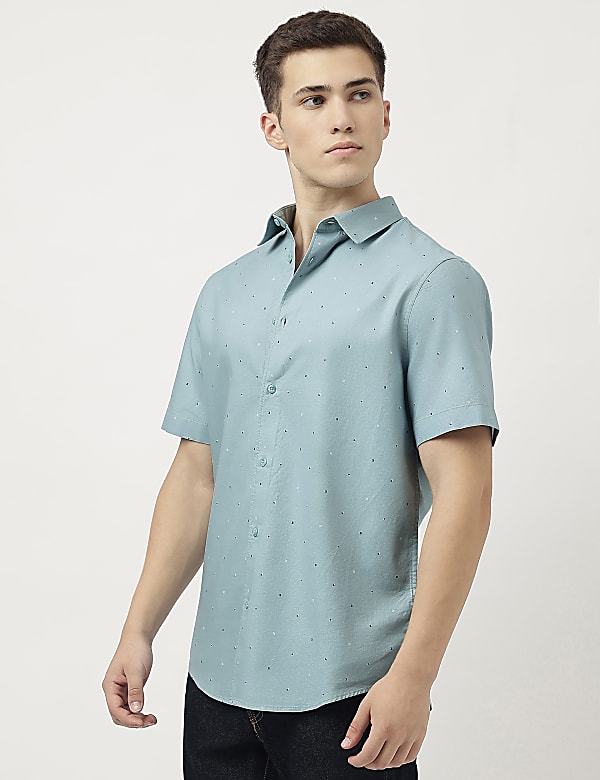 Pure Cotton Ditsy Print Shirt