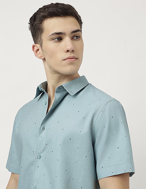 Pure Cotton Ditsy Print Shirt