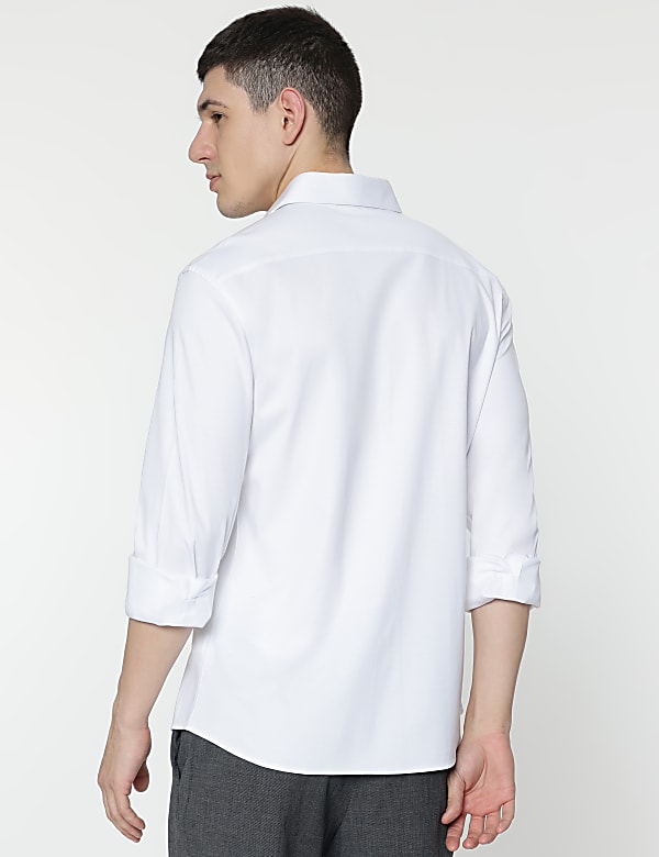 Slim Fit Pure Cotton Plain Shirt