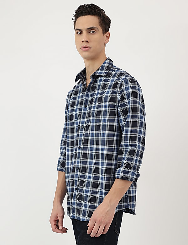 Pure Cotton Spread Collar Shirt