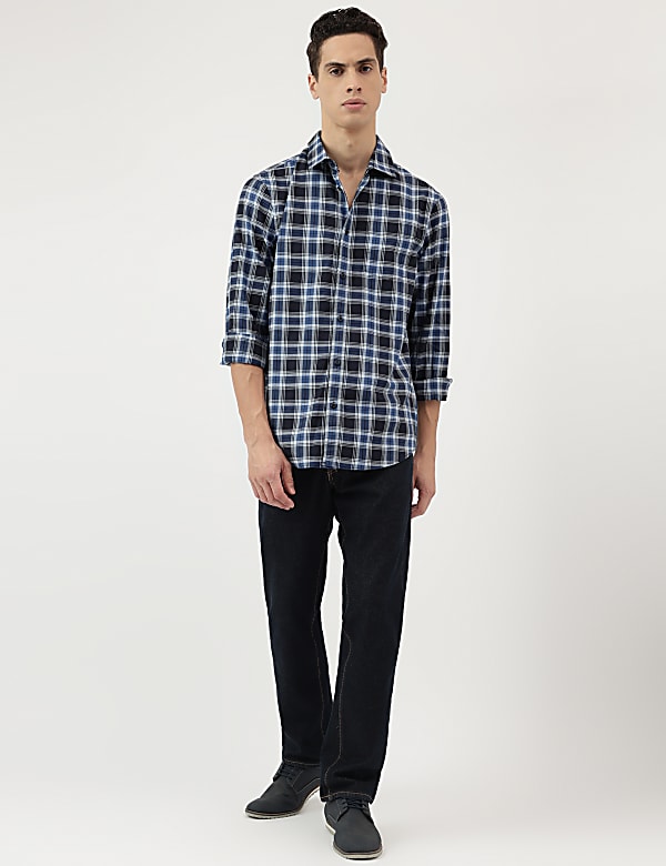 Pure Cotton Spread Collar Shirt