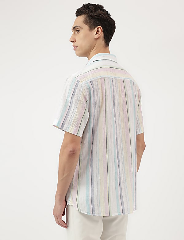 Cotton Mix Spread Collar Shirt