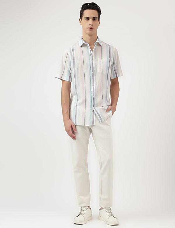Cotton Mix Spread Collar Shirt