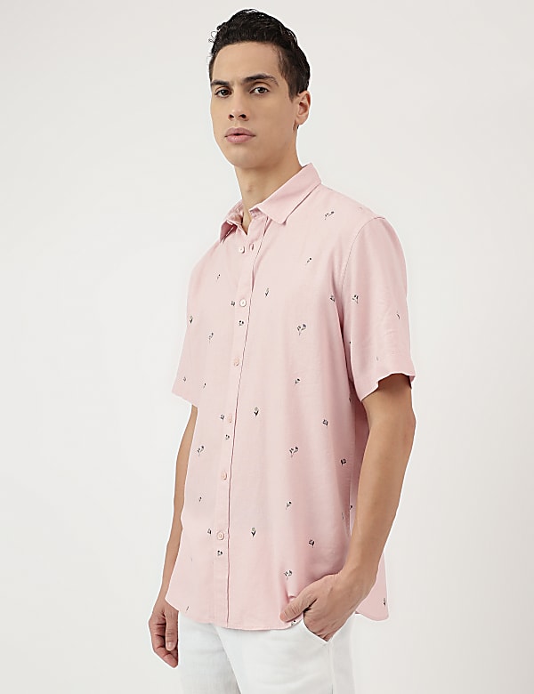 Relaxed Fit Spread Collar Shirt