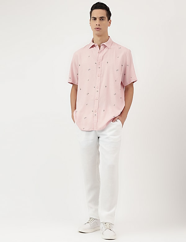 Relaxed Fit Spread Collar Shirt