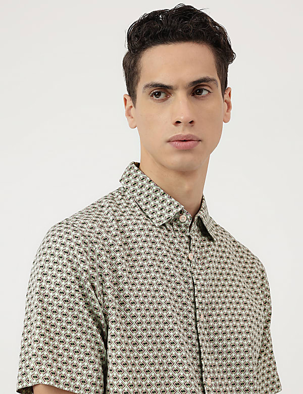 Modal Mix Spread Collar Shirt
