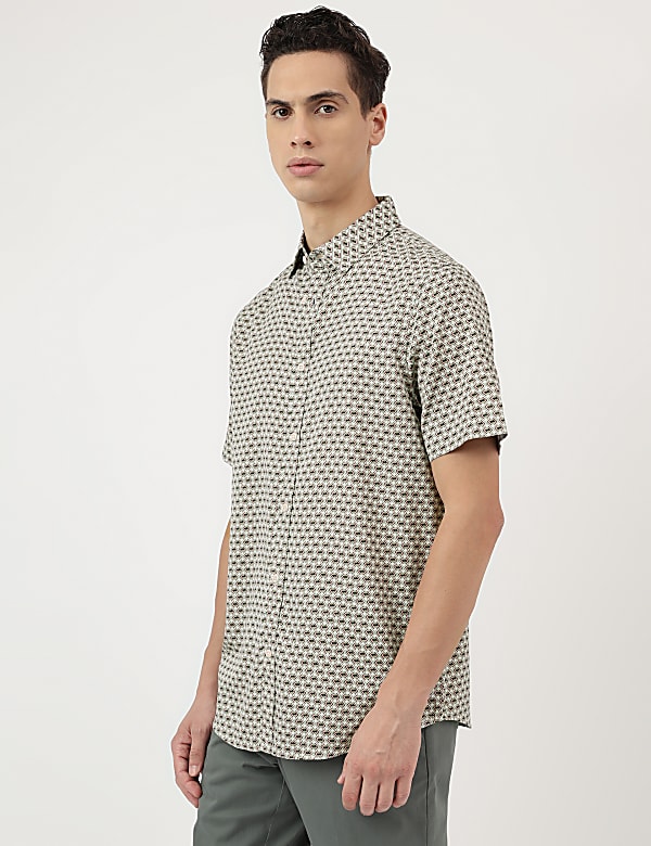Modal Mix Spread Collar Shirt