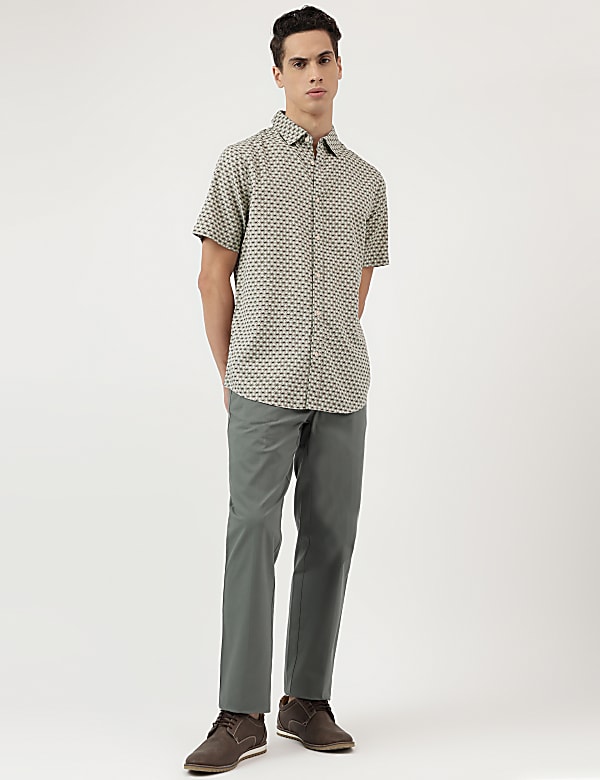 Modal Mix Spread Collar Shirt