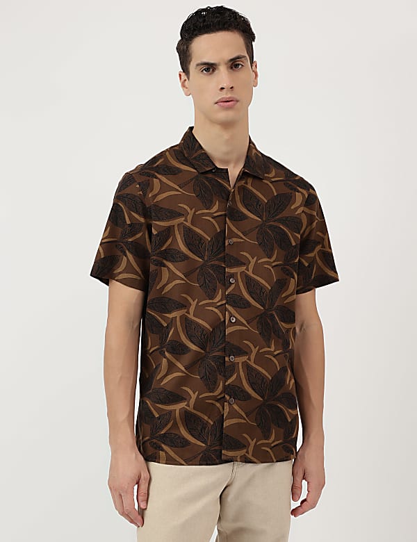 Modal Mix Spread Collar Shirt