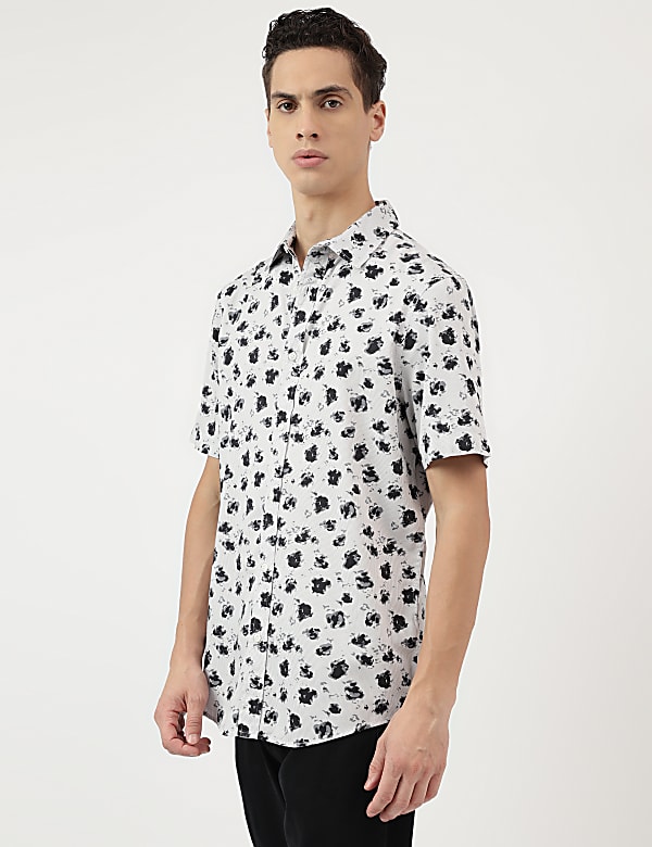Modal Mix Spread Collar Shirt
