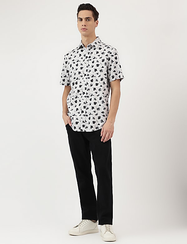 Modal Mix Spread Collar Shirt