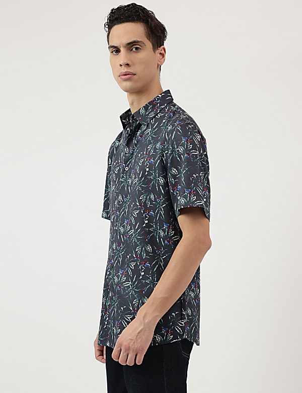 Pure Viscose Tropical Spread Collar Shirt