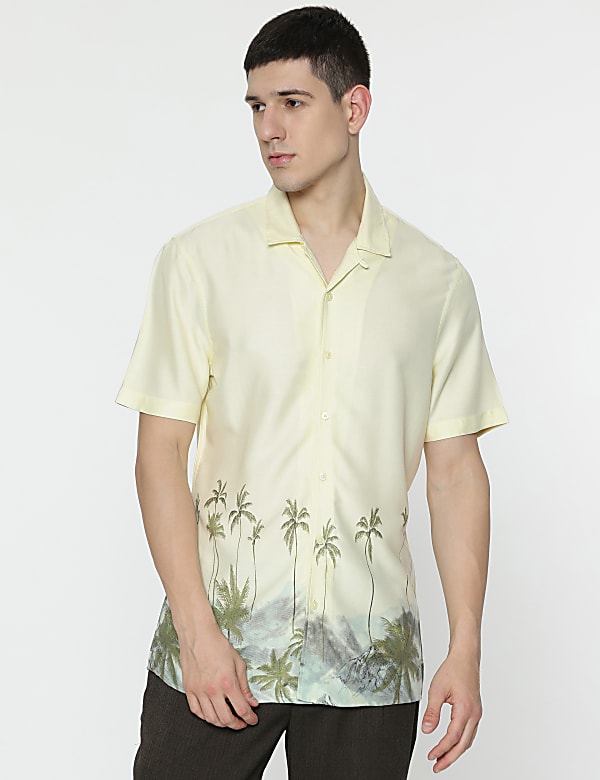 Pure Viscose Tropical Cuban Collar Shirt