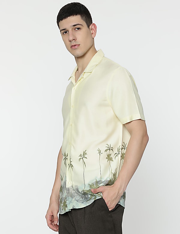 Pure Viscose Tropical Cuban Collar Shirt