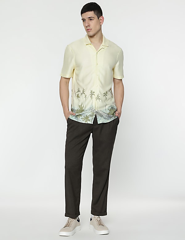Pure Viscose Tropical Cuban Collar Shirt