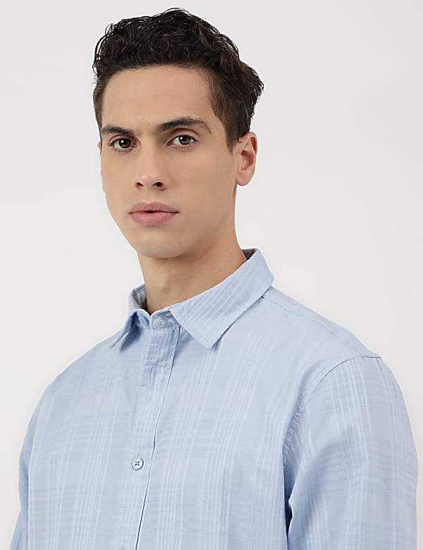 Relaxed Fit Pure Cotton Spread Collar Shirt