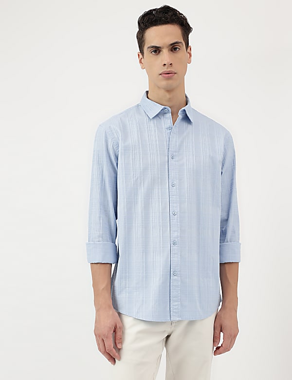 Relaxed Fit Pure Cotton Spread Collar Shirt