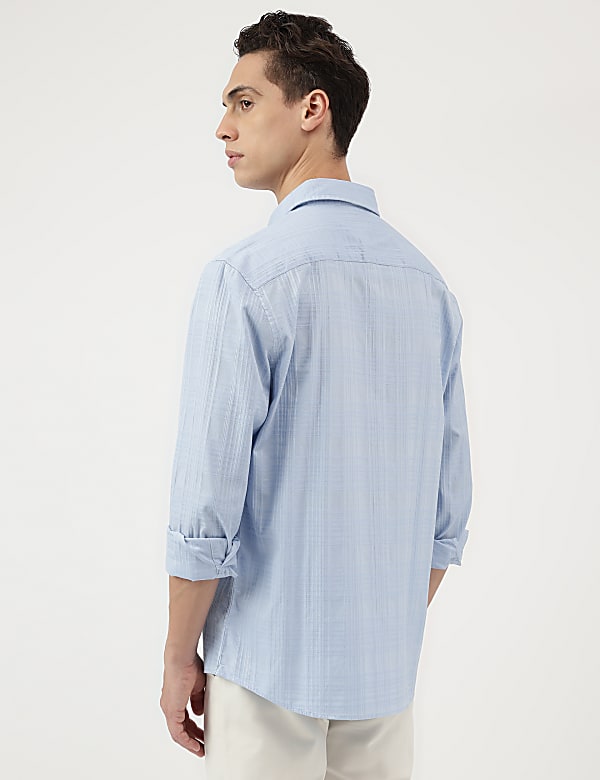 Relaxed Fit Pure Cotton Spread Collar Shirt