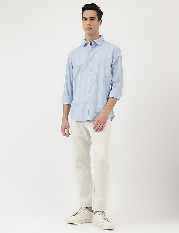 Relaxed Fit Pure Cotton Spread Collar Shirt