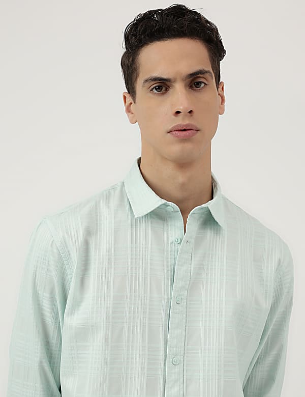 Relaxed Fit Pure Cotton Spread Collar Shirt