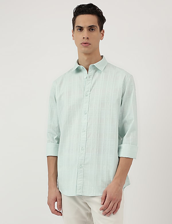 Relaxed Fit Pure Cotton Spread Collar Shirt