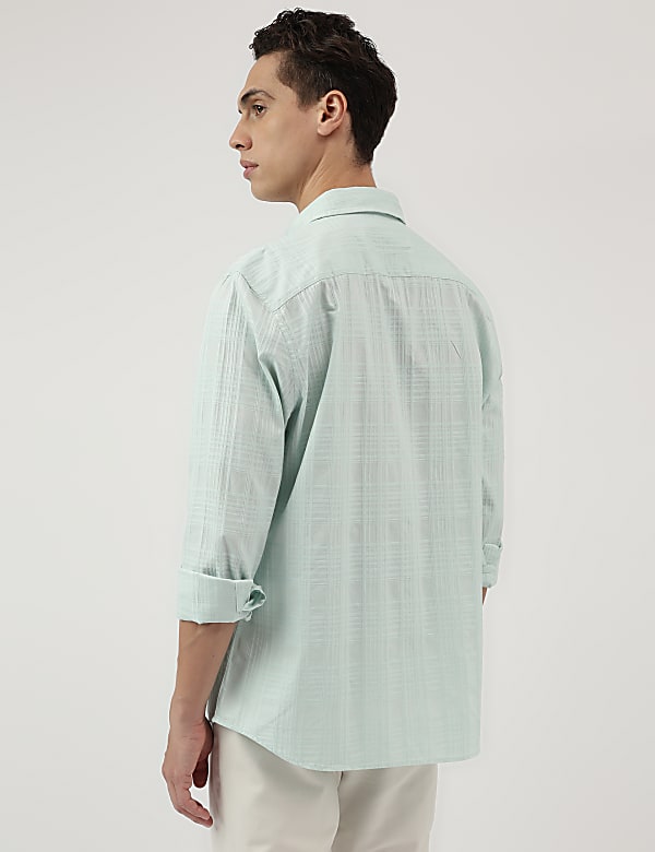 Relaxed Fit Pure Cotton Spread Collar Shirt
