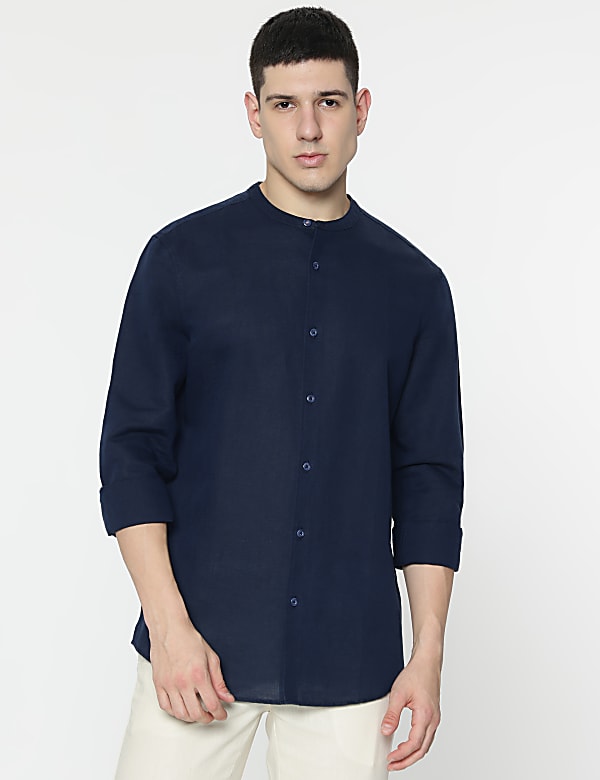 Linen Mix Plain Shirt