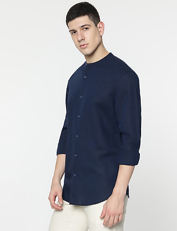 Linen Mix Plain Shirt