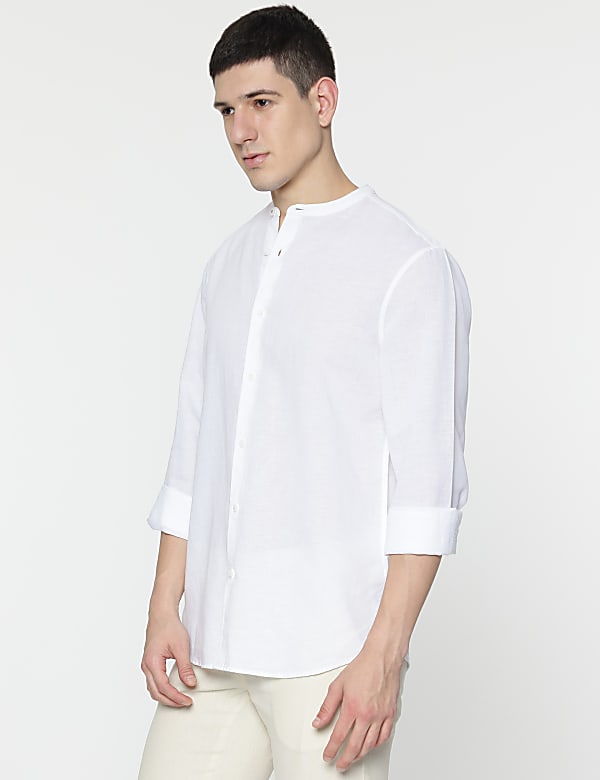 Linen Mix Plain Shirt