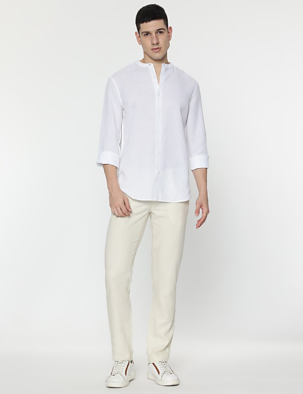 Linen Mix Plain Shirt