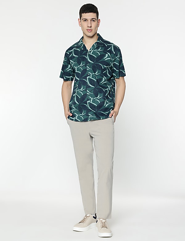 Relaxed Fit Modal Mix Tropical Print Shirt