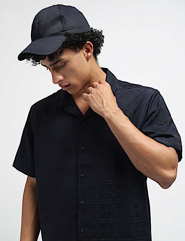 Relaxed Fit Resort Collar Checked Shirt