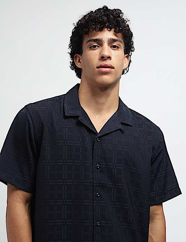 Relaxed Fit Resort Collar Checked Shirt