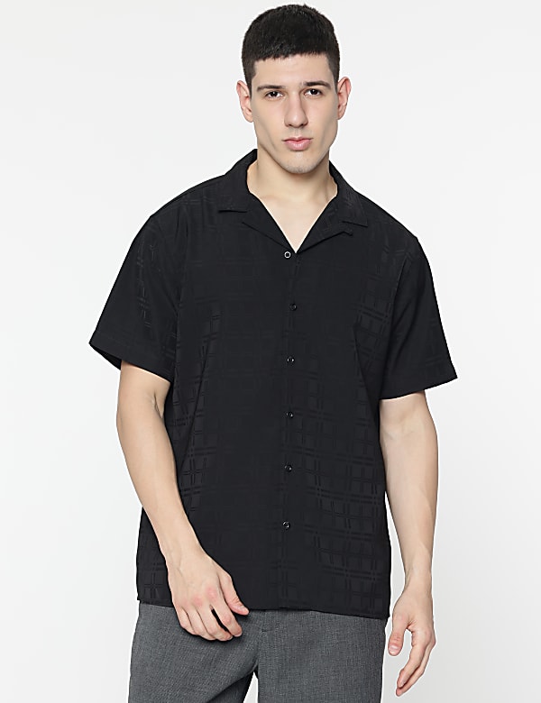 Relaxed Fit Resort Collar Checked Shirt