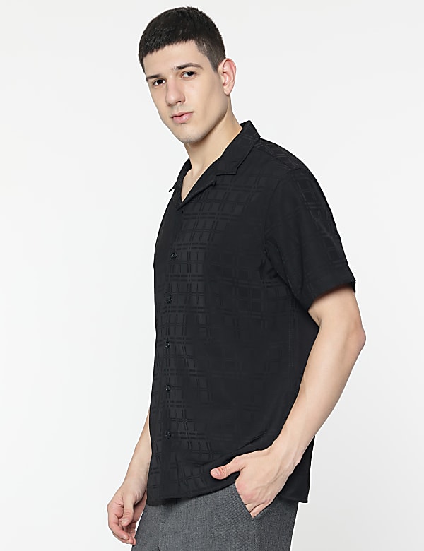 Relaxed Fit Resort Collar Checked Shirt