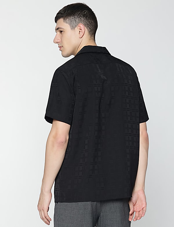 Relaxed Fit Resort Collar Checked Shirt