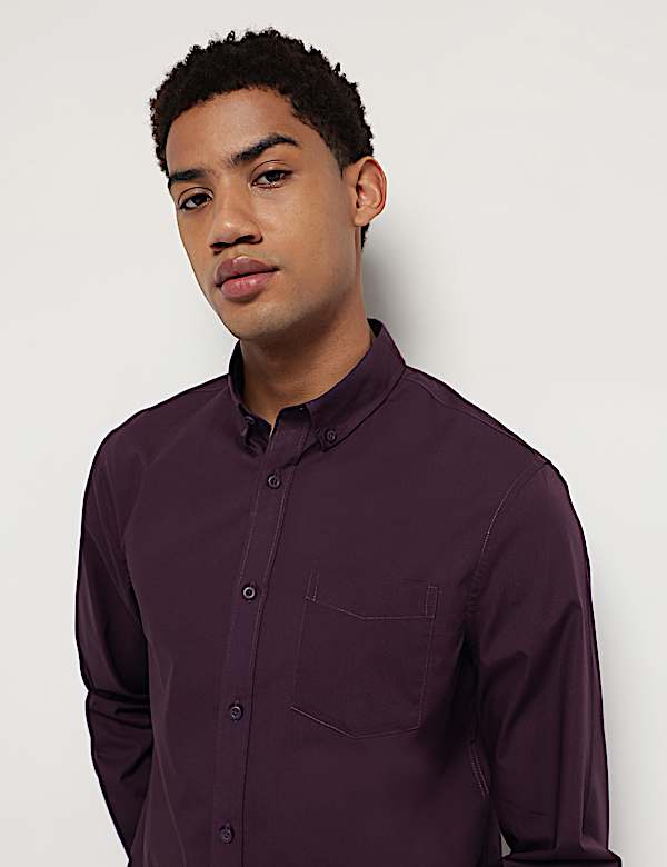 Pure Cotton Button Down Collar Shirt
