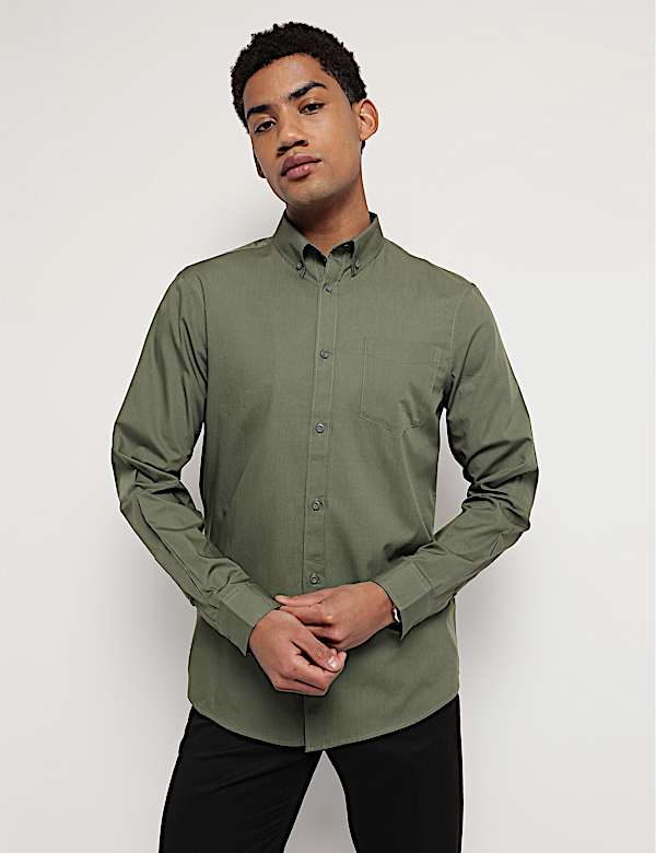 Pure Cotton Button Down Collar Shirt