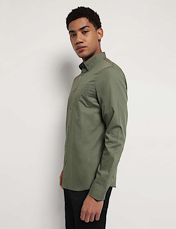 Pure Cotton Button Down Collar Shirt