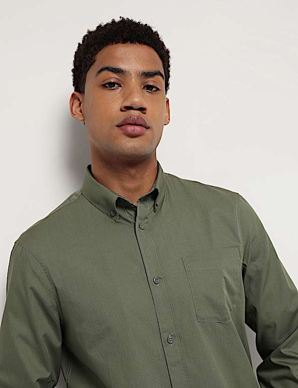 Pure Cotton Button Down Collar Shirt