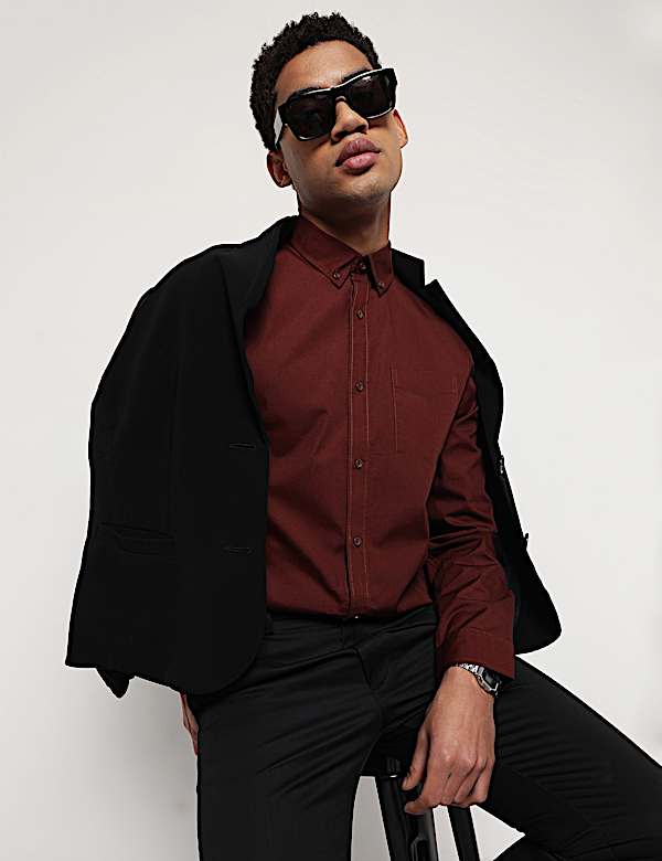 Pure Cotton Button Down Collar Shirt