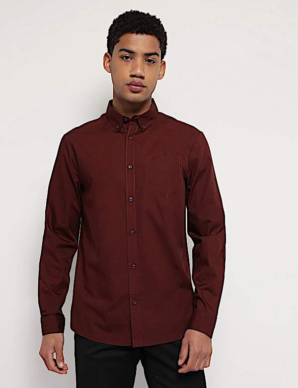 Pure Cotton Button Down Collar Shirt