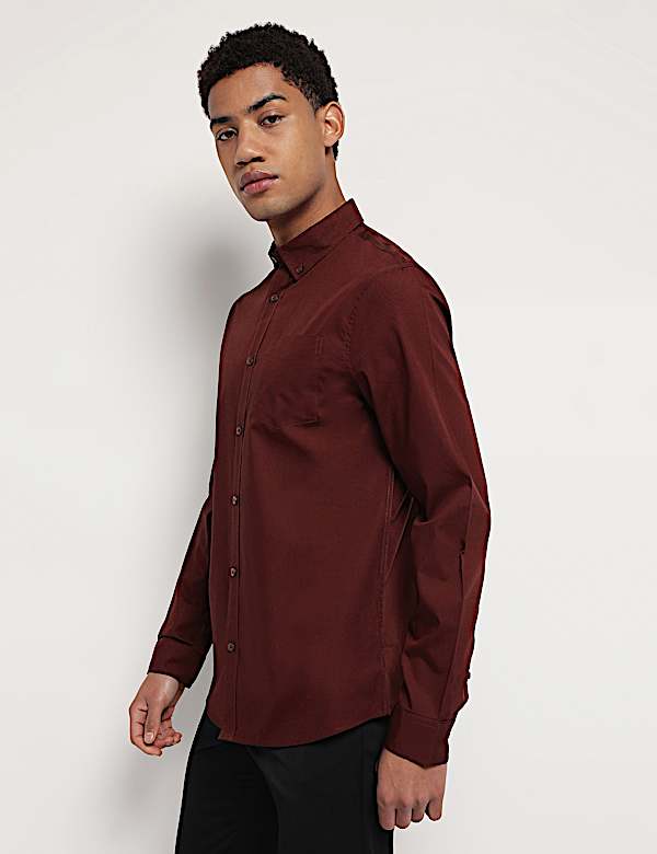 Pure Cotton Button Down Collar Shirt