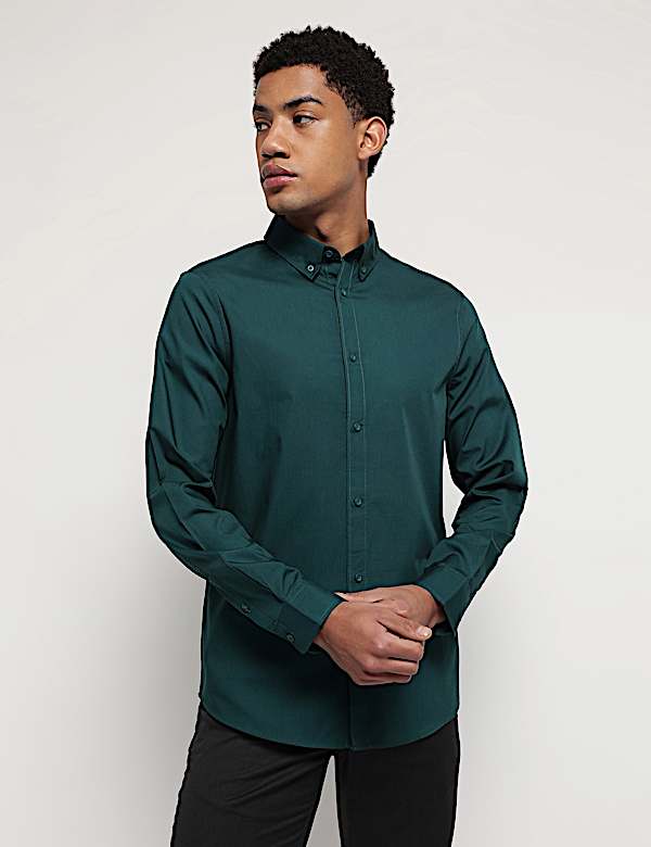 Pure Cotton Button Down Collar Shirt