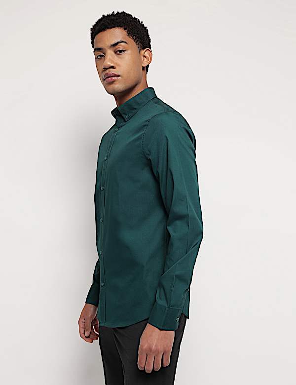 Pure Cotton Button Down Collar Shirt
