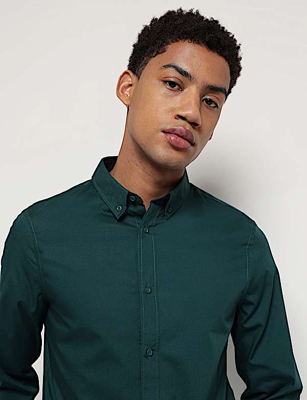 Pure Cotton Button Down Collar Shirt