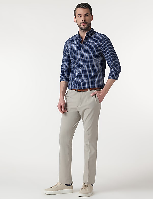 Pure Cotton Checks Button Down Collar Shirt