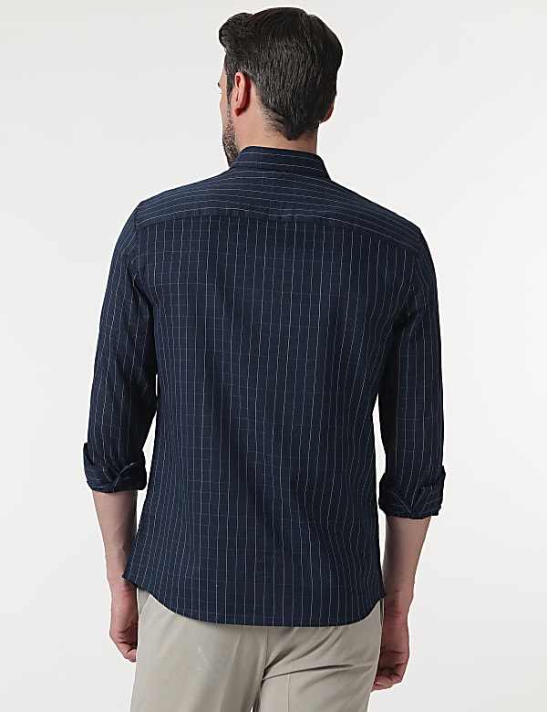 Check Cotton Rich Button Down Collar Shirt