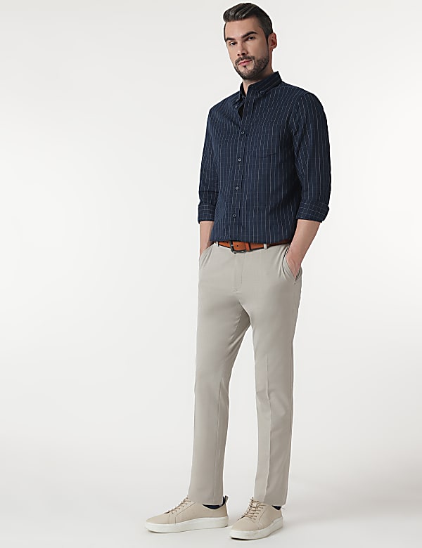 Check Cotton Rich Button Down Collar Shirt